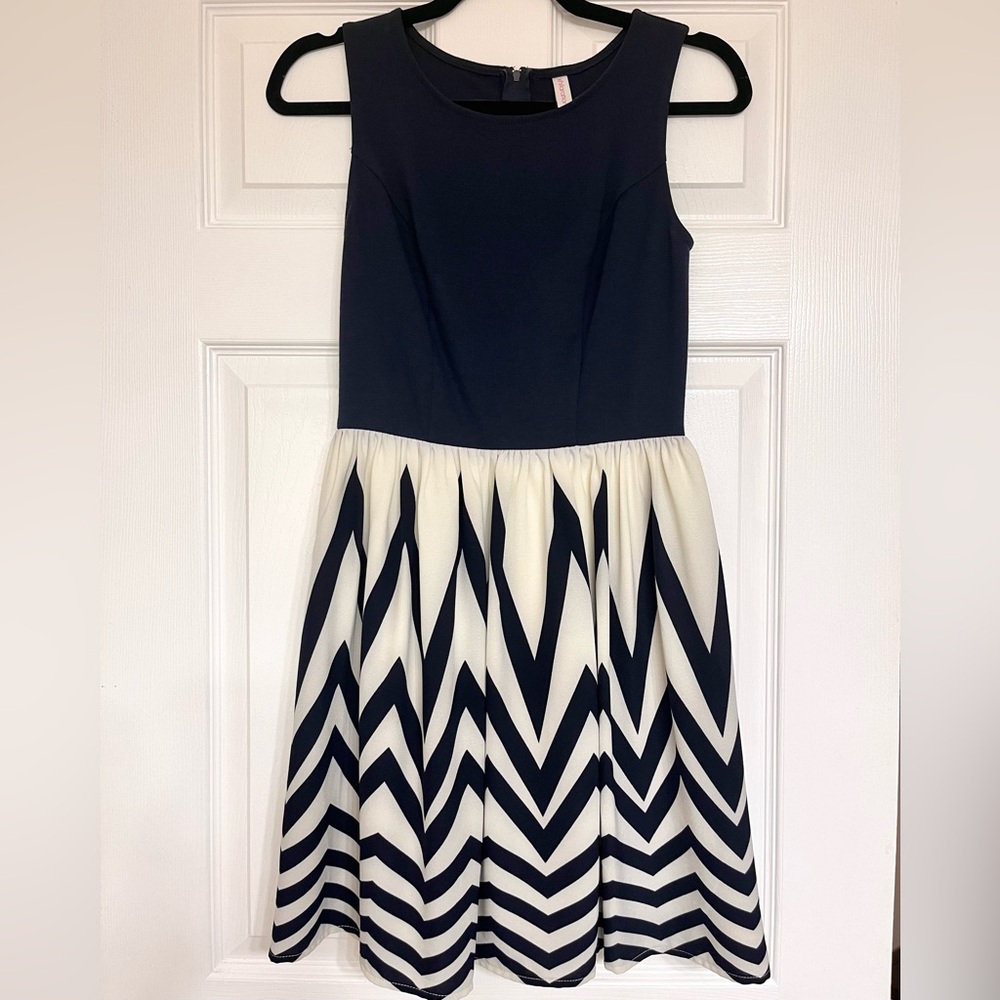 Navy & White Sandals Dress